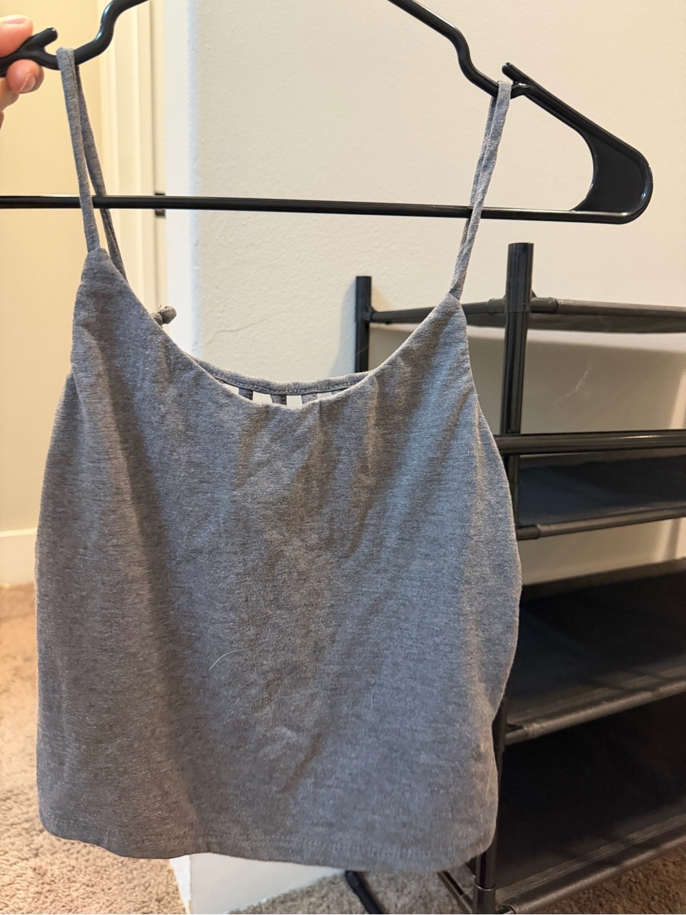 Gray Spaghetti Strap Tank Top - Women's Casual Cami